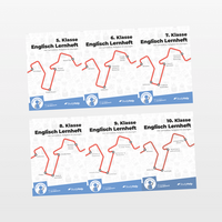 Vorderes Coverbild Englisch Lernhefte Set Klasse 5 bis 10 - Übungshefte inkl. Lernvideos + Aufgaben & Übungen - Für Klassenarbeiten, Prüfungen, Tests