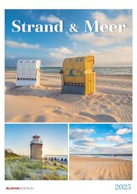 Vorderes Coverbild Alpha Edition - Strand & Meer 2025 Bildkalender, 29,7x42cm, Wandkalender mit Feiertagen, drei Bilder pro Monat und 1 Monat pro Seite, internationales Kalendarium