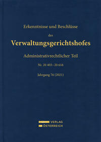 Vorderes Coverbild Erkenntnisse und Beschlüsse des Verwaltungsgerichtshofes