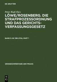 Vorderes Coverbild Löwe/Rosenberg. Die Strafprozeßordnung und das Gerichtsverfassungsgesetz / §§ 296-373a