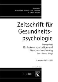 Vorderes Coverbild Zeitschrift für Gesundheitspsychologie