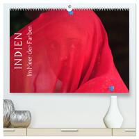 Vorderes Coverbild Indien - im Meer der Farben (hochwertiger Premium Wandkalender 2025 DIN A2 quer), Kunstdruck in Hochglanz