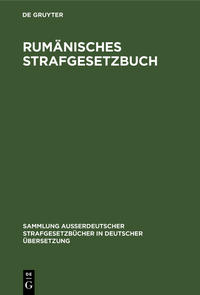 Vorderes Coverbild Rumänisches Strafgesetzbuch