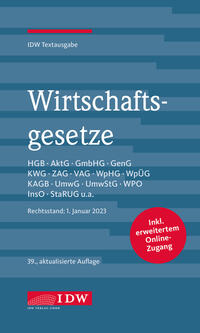 Vorderes Coverbild Wirtschaftsgesetze 2023