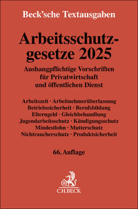 Vorderes Coverbild Arbeitsschutzgesetze 2025