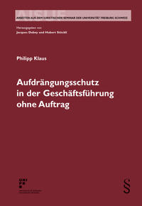 Vorderes Coverbild Aufdrängungsschutz in der Geschäftsführung ohne Auftrag