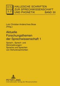 Vorderes Coverbild Aktuelle Forschungsthemen der Sprechwissenschaft 1