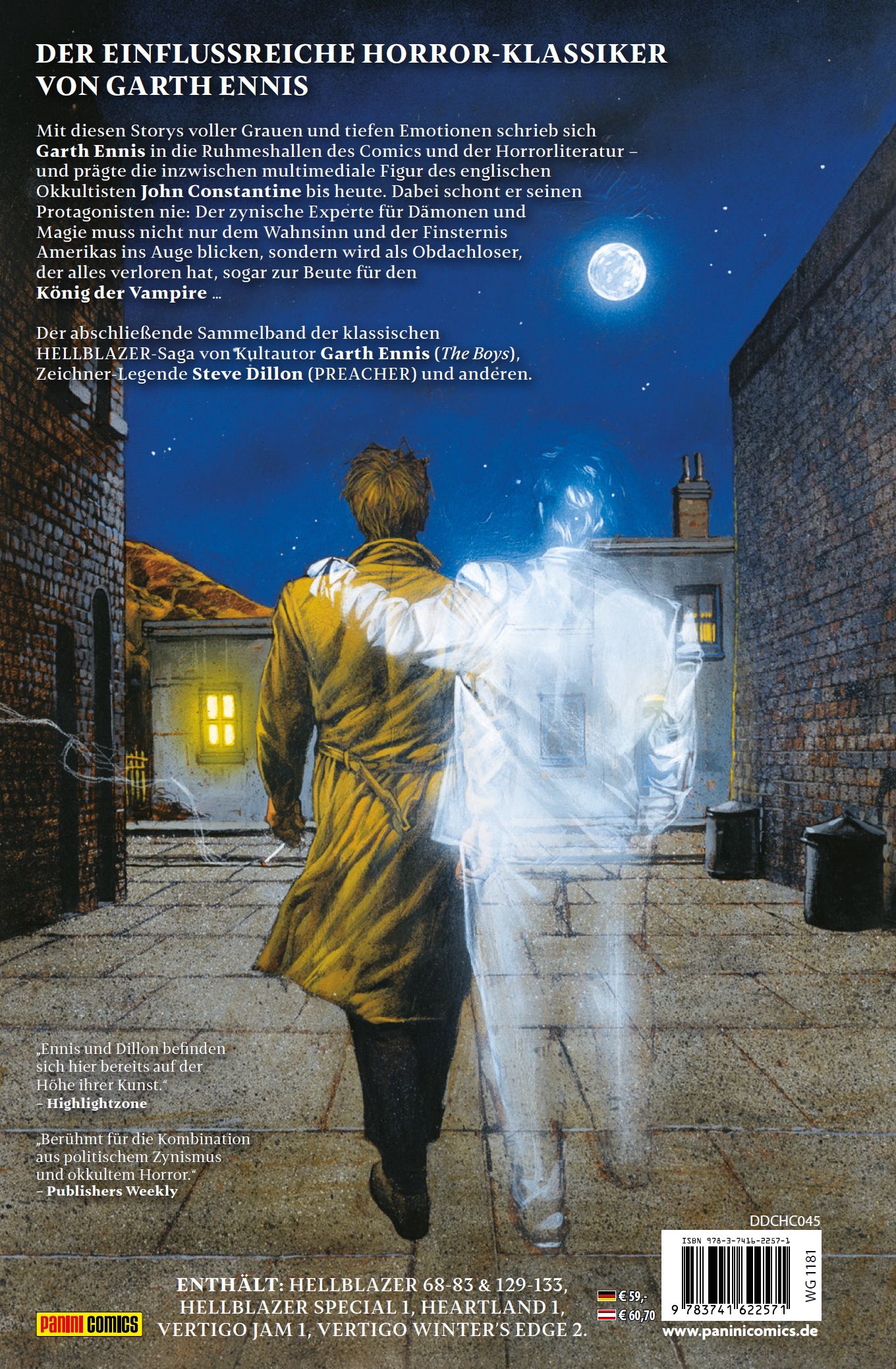 Rückseitencover Hellblazer von Garth Ennis