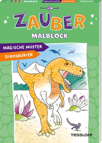 Vorderes Coverbild Zaubermalblock. Magische Muster. Dinosaurier