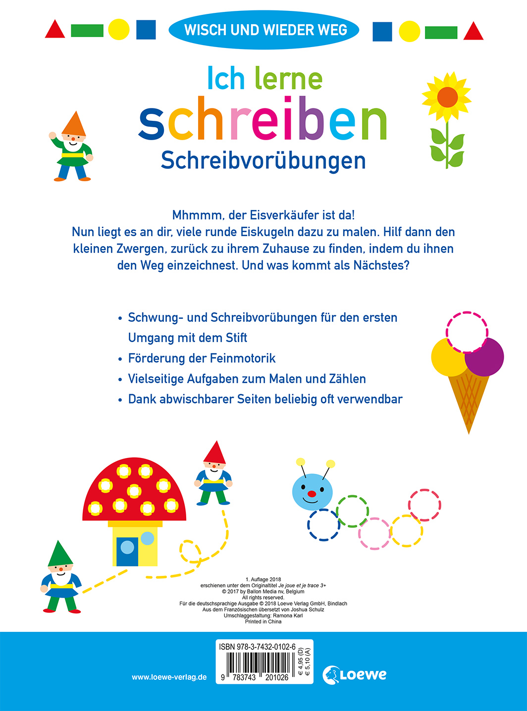 Rückseitencover Wisch und wieder weg - Ich lerne schreiben 3+