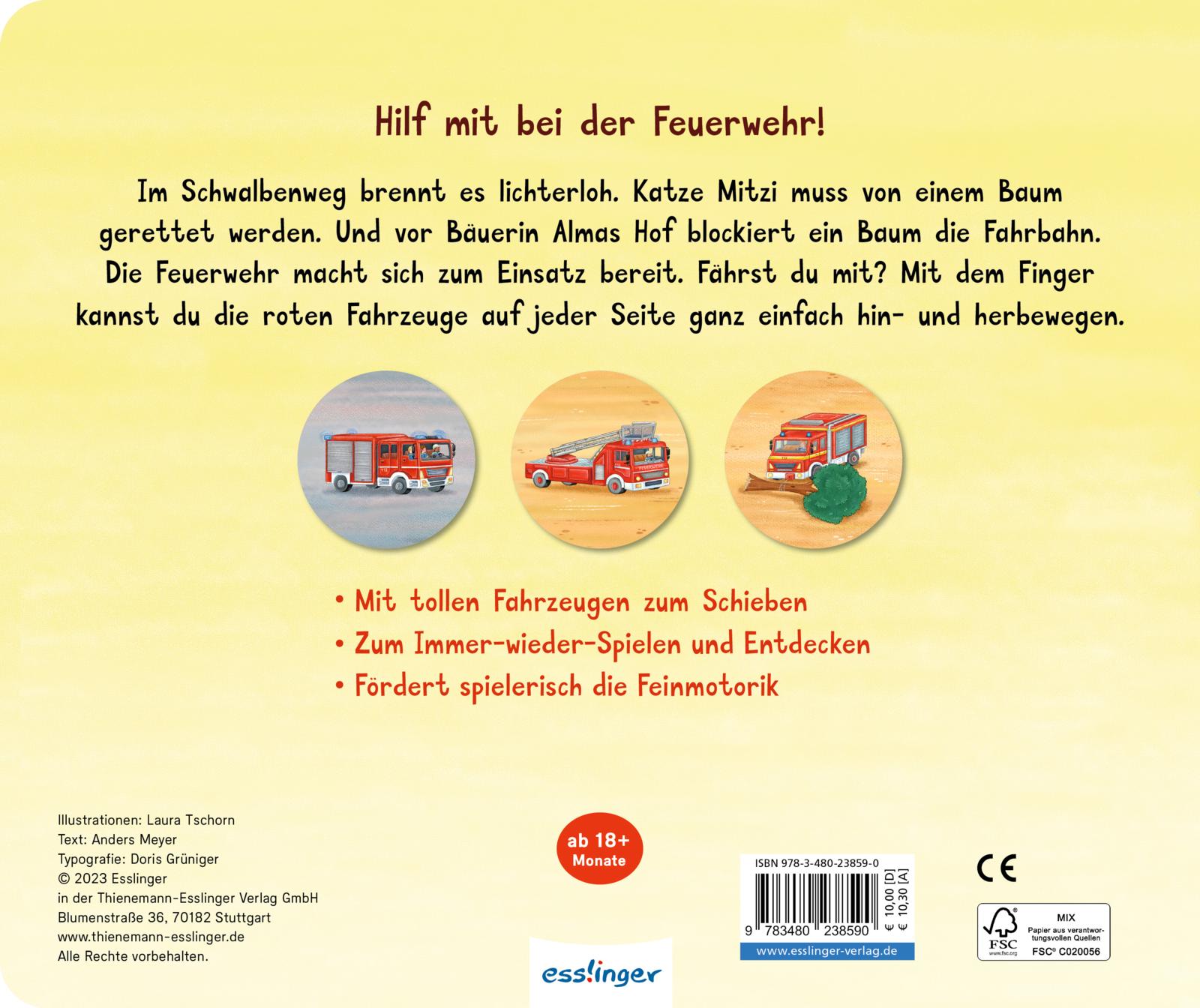 Rückseitencover Meine Schiebebahn-Pappe: Fahr mit bei der Feuerwehr