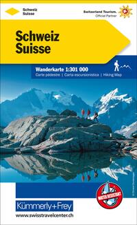 Vorderes Coverbild Kümmerly+Frey Wanderkarte Schweiz 1:301.000