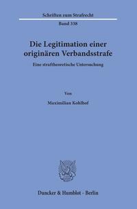 Vorderes Coverbild Die Legitimation einer originären Verbandsstrafe.