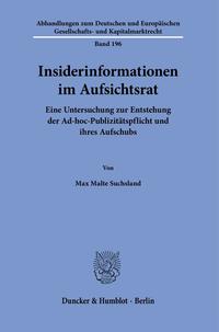 Vorderes Coverbild Insiderinformationen im Aufsichtsrat.