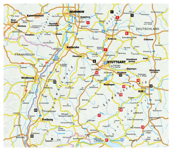 Beispielinhalt (Bild) Die Radel-Bucket-List Baden-Württemberg