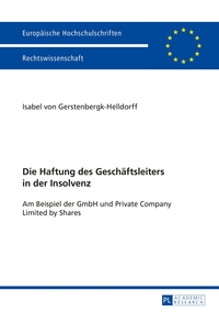 Vorderes Coverbild Die Haftung des Geschäftsleiters in der Insolvenz