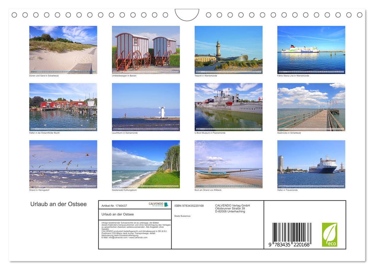 Beispielinhalt (Bild) Urlaub an der Ostsee (Wandkalender 2025 DIN A4 quer), CALVENDO Monatskalender