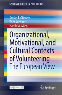 Vorderes Coverbild Organizational, Motivational, and Cultural Contexts of Volunteering