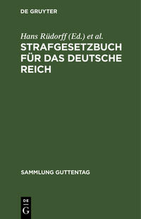 Vorderes Coverbild Strafgesetzbuch für das Deutsche Reich