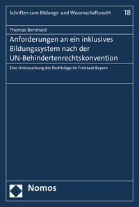 Vorderes Coverbild Anforderungen an ein inklusives Bildungssystem nach der UN-Behindertenrechtskonvention