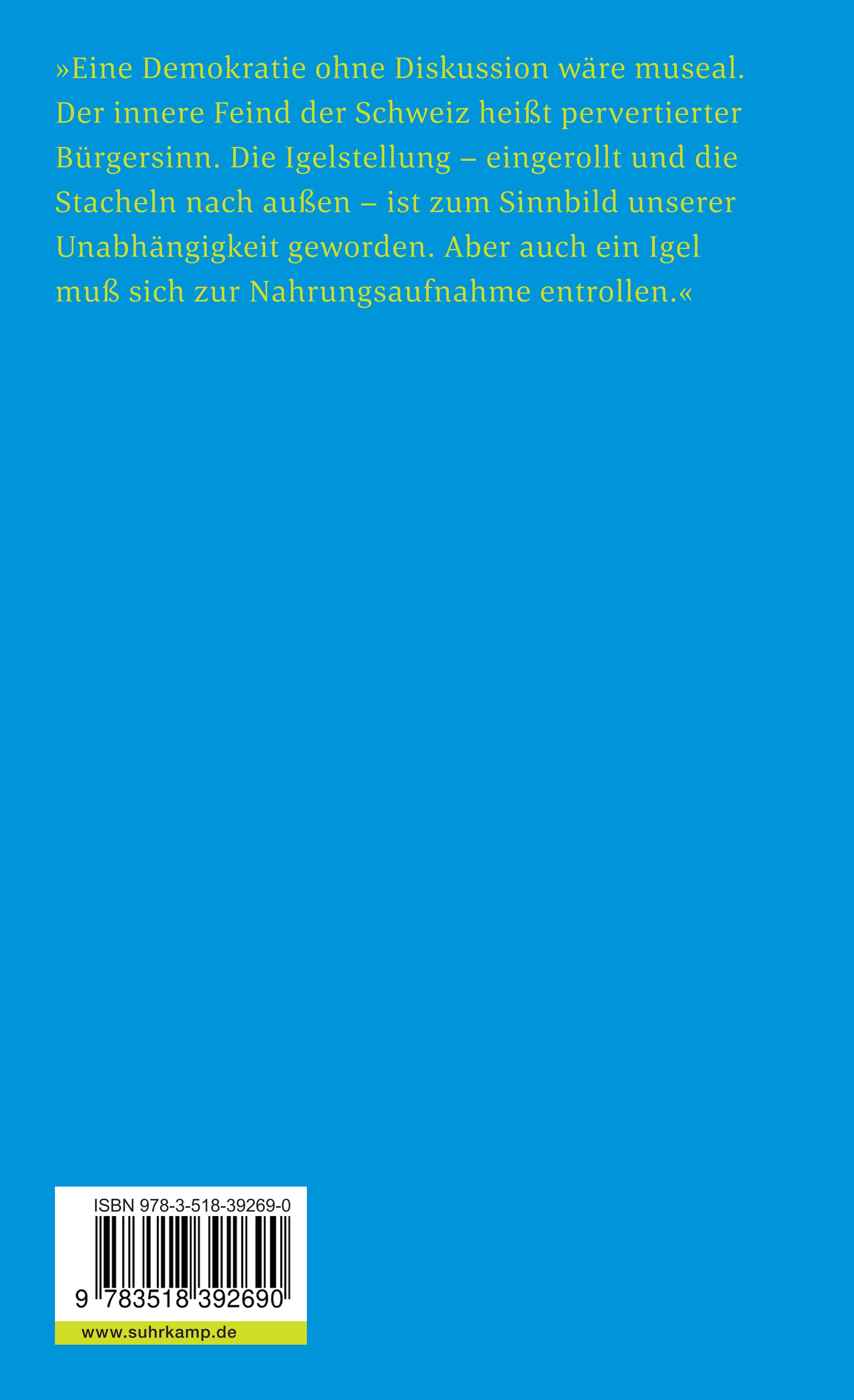 Rückseitencover Des Schweizers Schweiz