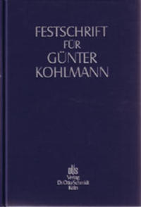 Vorderes Coverbild Festschrift für Günter Kohlmann zum 70. Geburtstag