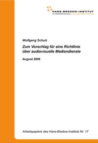 Vorderes Coverbild Zum Vorschlag für eine Richtlinie über audiovisuelle Mediendienste