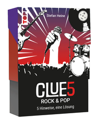 Vorderes Coverbild CLUE5 #Rock & Pop. 5 Hinweise, nur eine Lösung. Das Trend-Quiz für deine Tasche