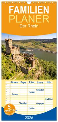 Vorderes Coverbild Familienplaner 2026 - Der Rhein mit 5 Spalten (Wandkalender, 21 x 45 cm) CALVENDO