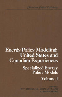 Vorderes Coverbild Energy Policy Modeling: United States and Canadian Experiences