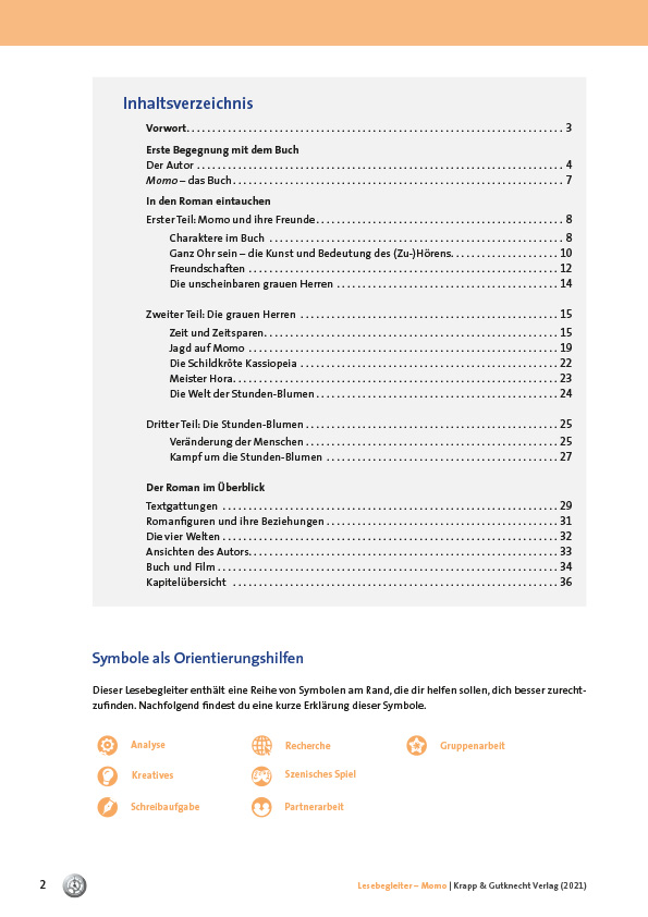 Beispielinhalt (Bild) Momo – Michael Ende – Lesebegleiter