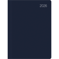 Vorderes Coverbild Taschenkalender blau 2026 - Bürokalender 10,2x14,2 - 1 Tag auf 1 Seite - flexibler Kunststoffeinband - Stundeneinteilung 7 - 19 Uhr - 610-1015