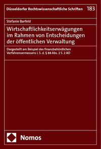 Vorderes Coverbild Wirtschaftlichkeitserwägungen im Rahmen von Entscheidungen der öffentlichen Verwaltung