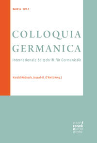 Vorderes Coverbild COLLOQUIA GERMANICA 54, 2