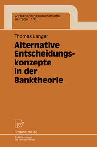 Vorderes Coverbild Alternative Entscheidungskonzepte in der Banktheorie