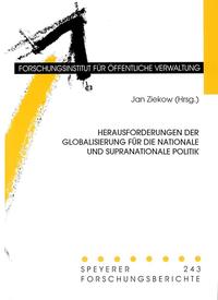 Vorderes Coverbild Herausforderungen der Globalisierung für die nationale und supranationale Politik