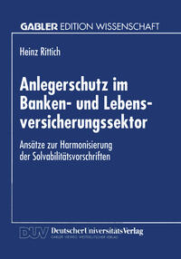 Vorderes Coverbild Anlegerschutz im Banken- und Lebensversicherungssektor