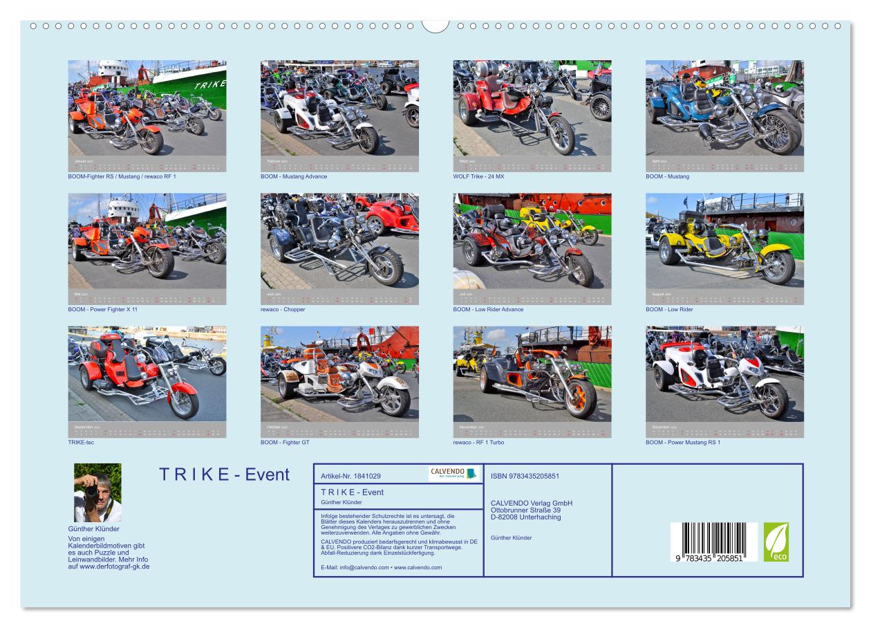 Beispielinhalt (Bild) T R I K E - Event (hochwertiger Premium Wandkalender 2025 DIN A2 quer), Kunstdruck in Hochglanz