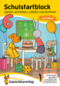 Vorderes Coverbild Schulstart-Block ab 6 Jahre – Zahlen schreiben, zählen und rechnen