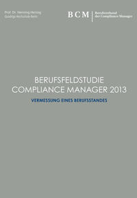 Vorderes Coverbild Berufsfeldstudie Compliance Manager 2013