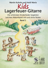 Vorderes Coverbild Kids Lagerfeuer-Gitarre. Mit CD