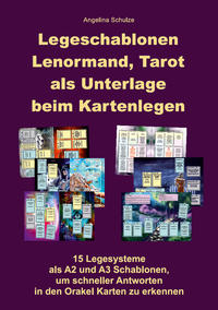 Vorderes Coverbild Legeschablonen Lenormand, Tarot als Unterlage beim Kartenlegen