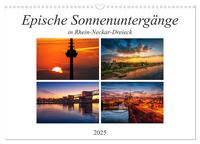 Vorderes Coverbild Epische Sonnenuntergänge im Rhein-Neckar-Kreis (Wandkalender 2025 DIN A3 quer), CALVENDO Monatskalender
