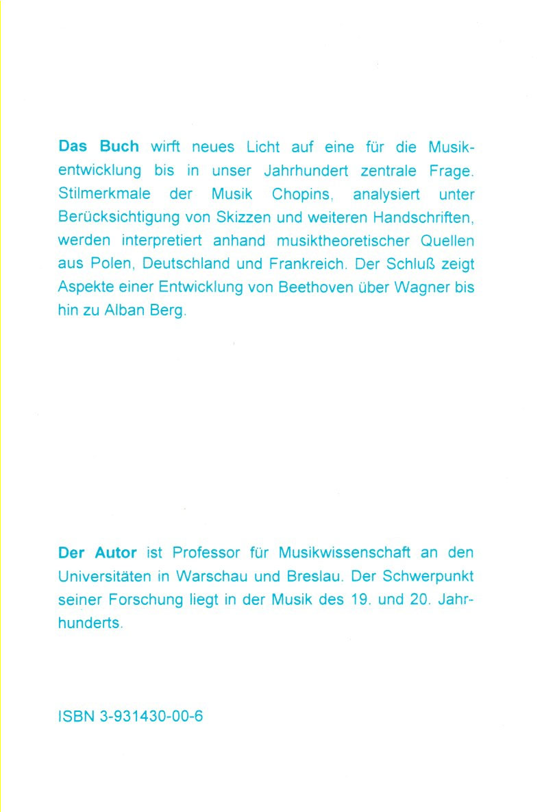 Rückseitencover Chopins Harmonik
