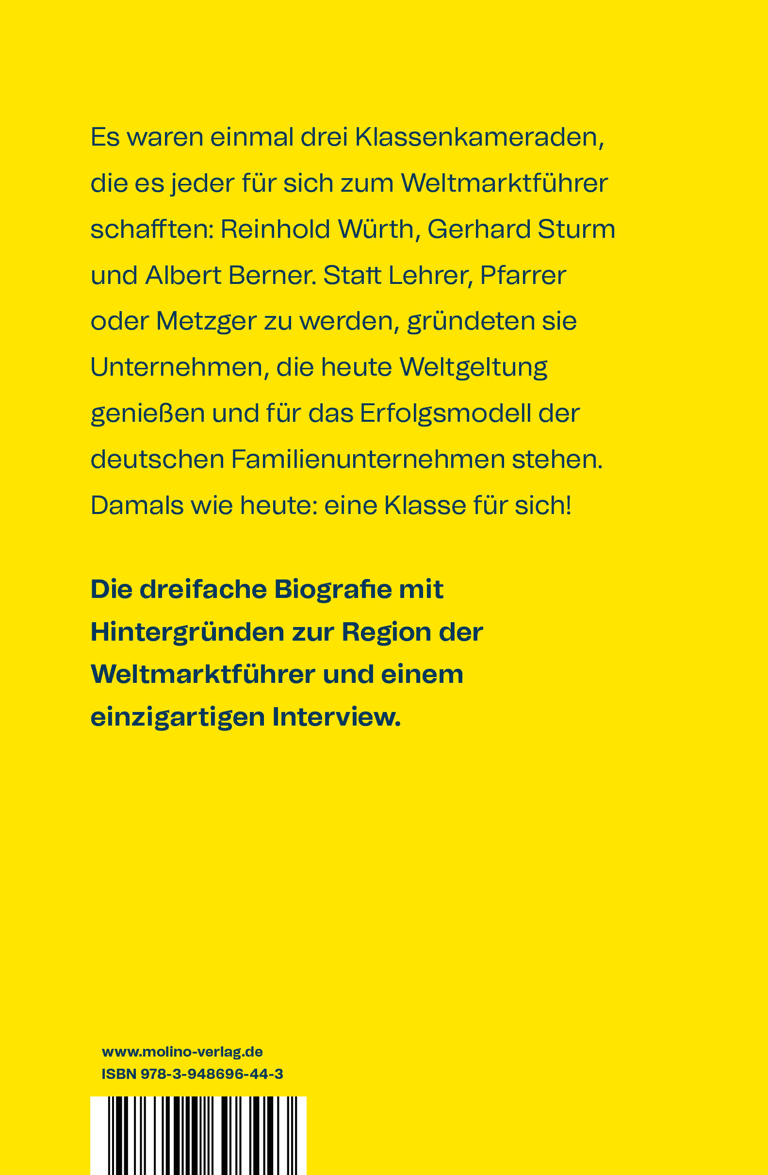 Rückseitencover Die drei aus einer Klasse: Würth, Sturm, Berner