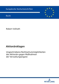 Vorderes Coverbild Aktionärsklagen