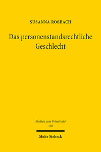 Vorderes Coverbild Das personenstandsrechtliche Geschlecht