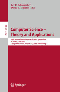Vorderes Coverbild Computer Science -- Theory and Applications