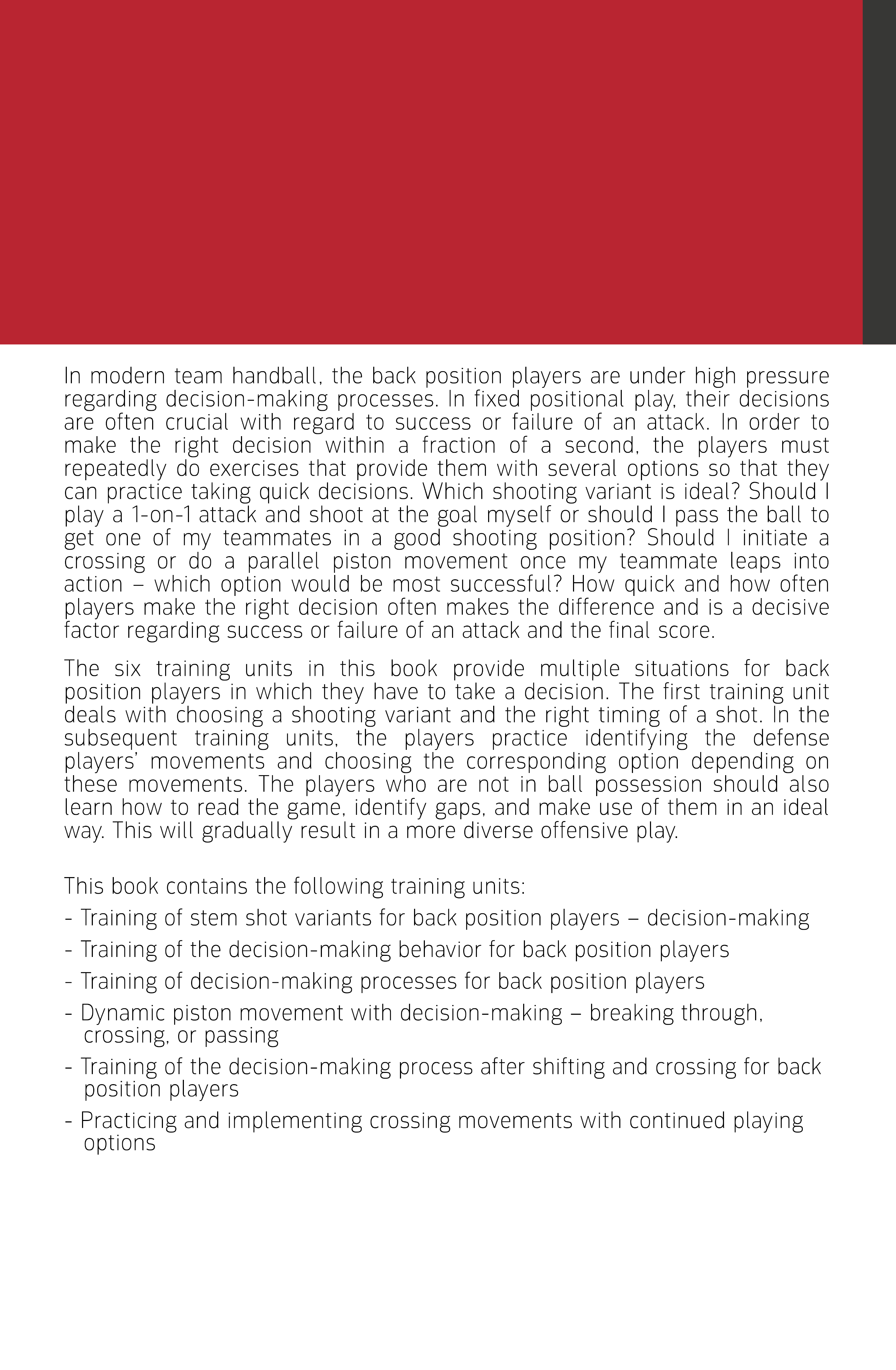 Rückseitencover Handball Practice 15 - Training of decision-making processes for back position players