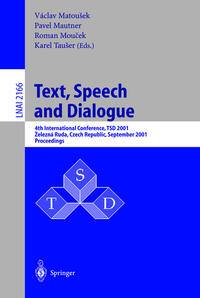 Vorderes Coverbild Text, Speech and Dialogue